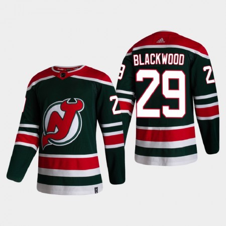 New Jersey Devils Dresy Mackenzie Blackwood 29 2020-21 Reverse Retro Authentic - Pánské